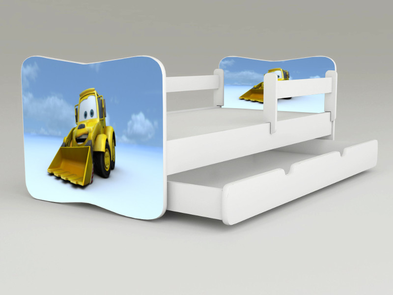 Detská posteľ s odnímateľnými bočnicami + šuflík Little Diggy